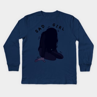 Sad Girl Kids Long Sleeve T-Shirt